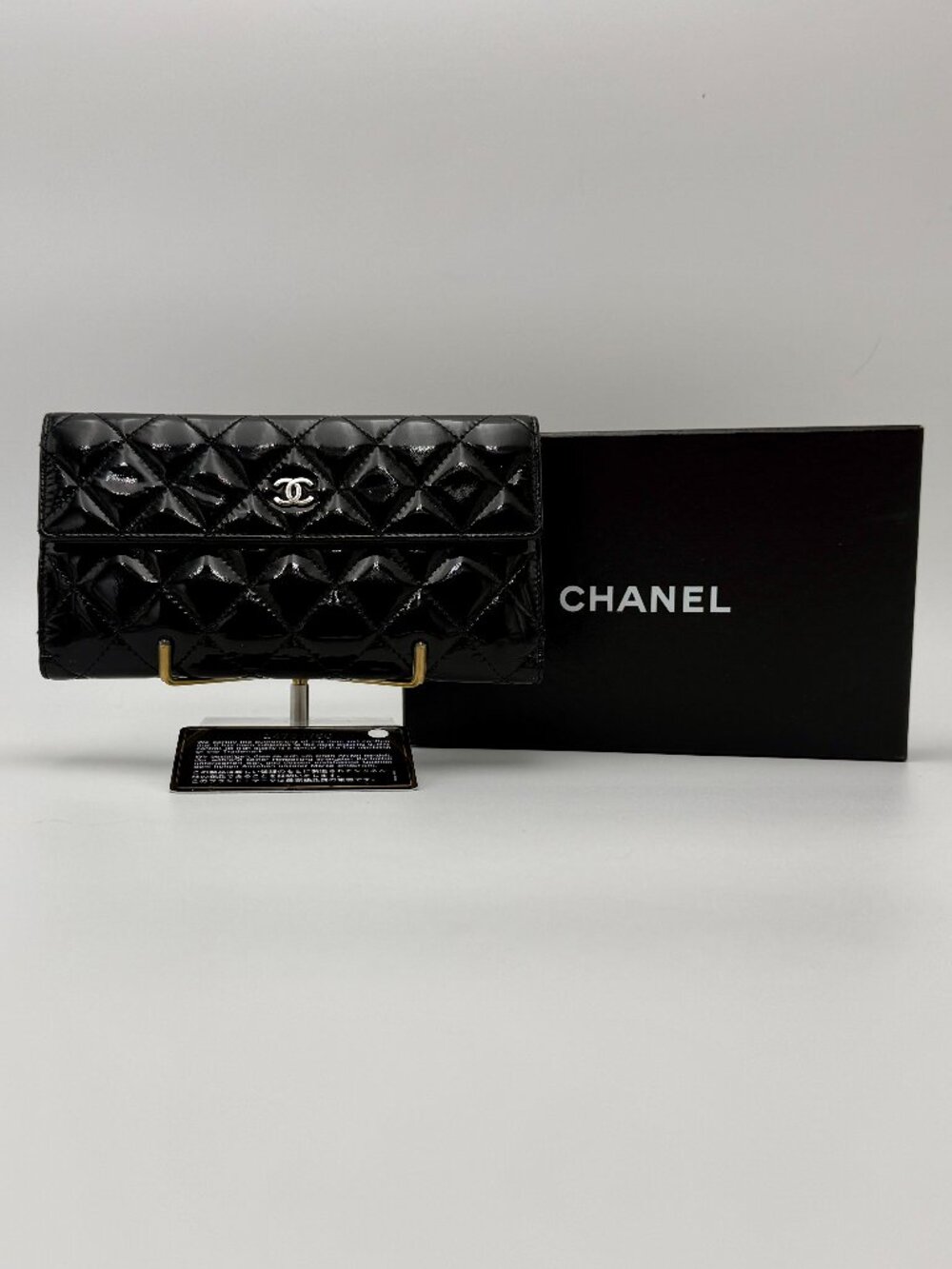 CHANEL CC Brilliant Flap Wallet Quilted Patent Leather